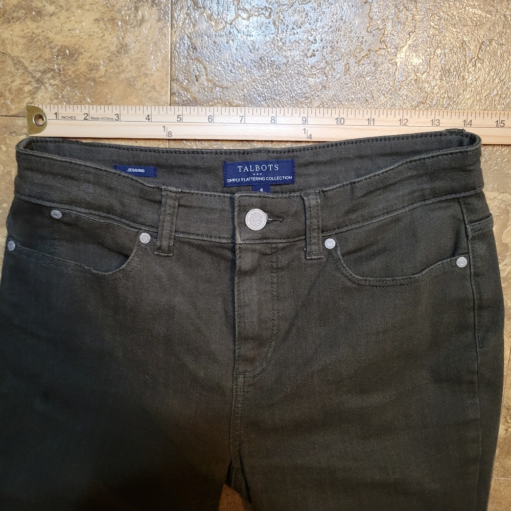 Talbots Simply Flattering Jegging Jeans Womens 4 (28x28) Green 5 Pocket Mid Rise - Picture 7 of 10
